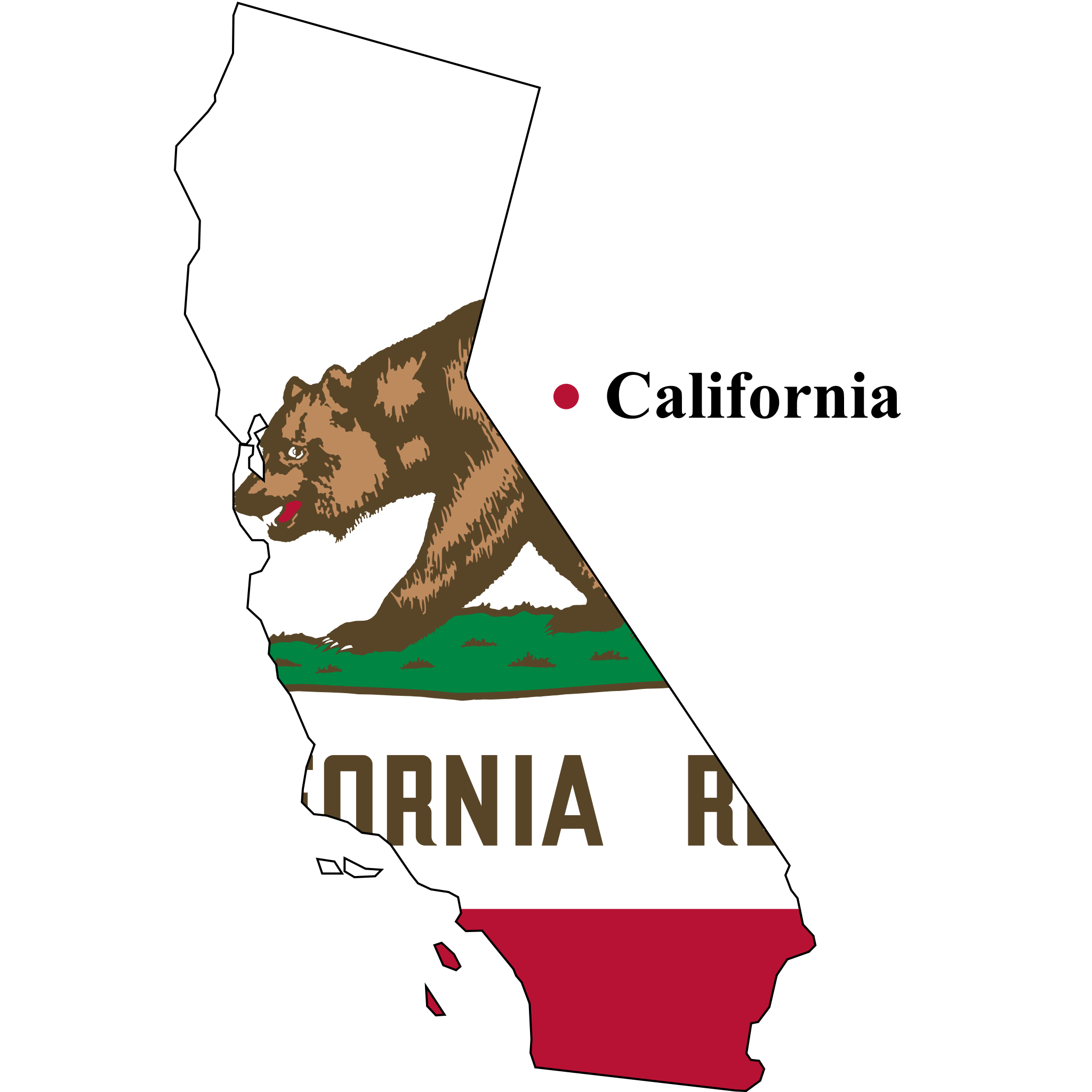 Flag-map of California