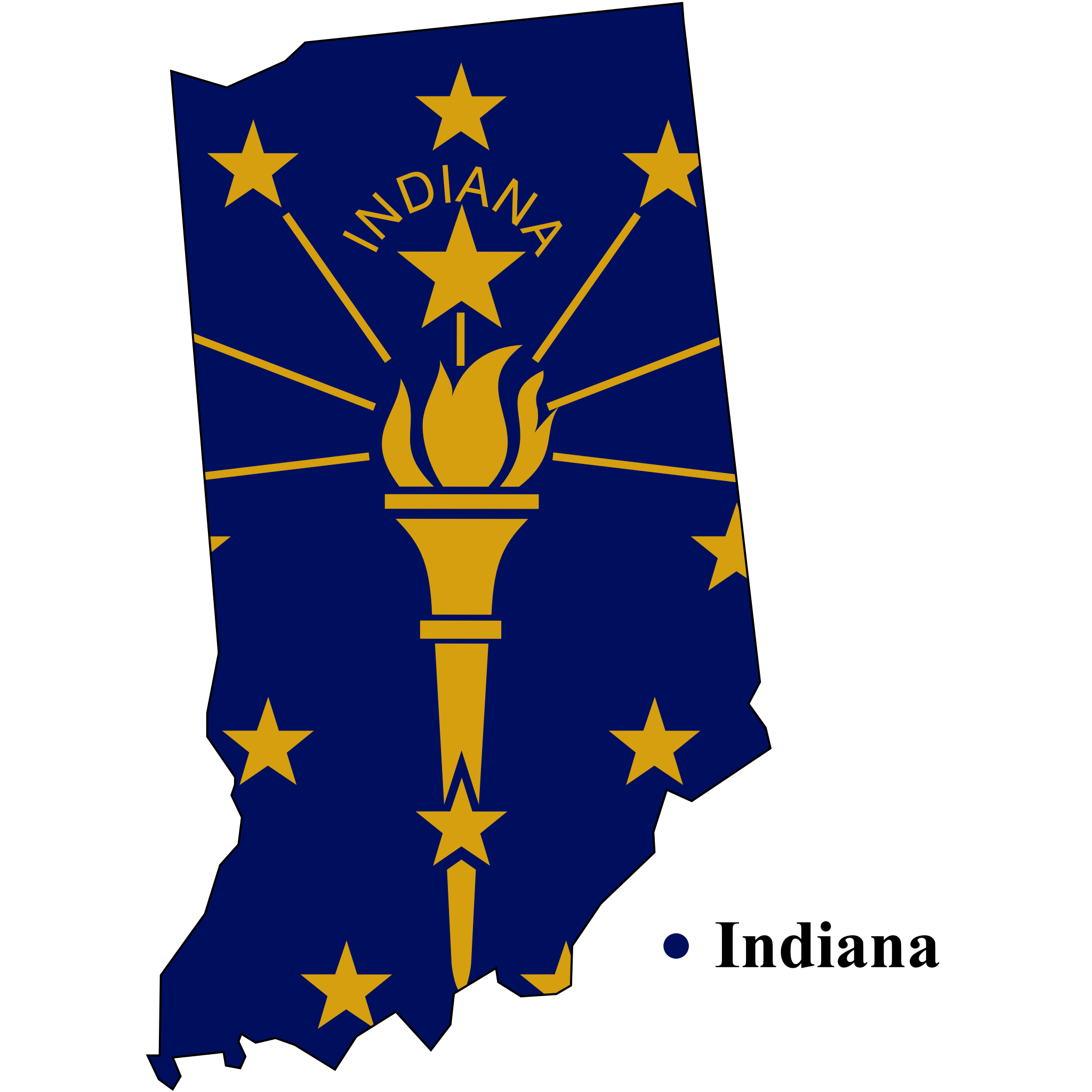 Flag-map of Indiana