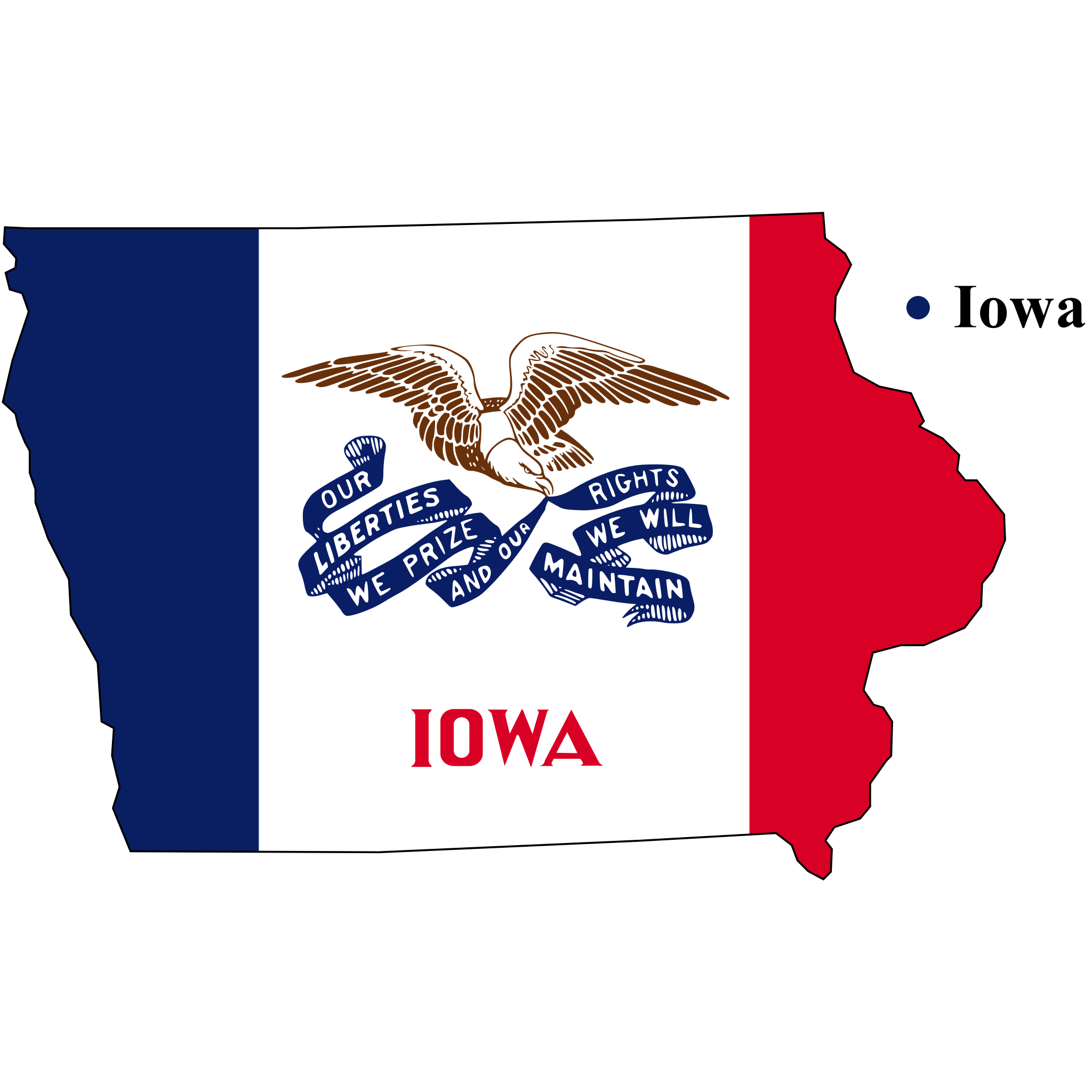 Flag-map of Iowa