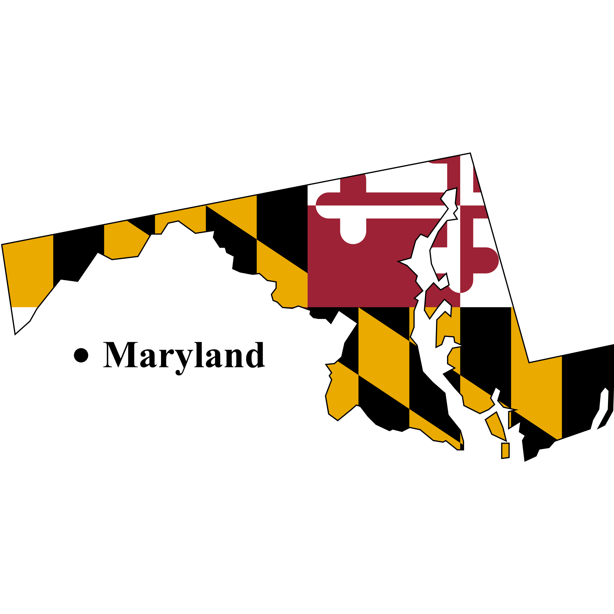 Flag-map of Maryland