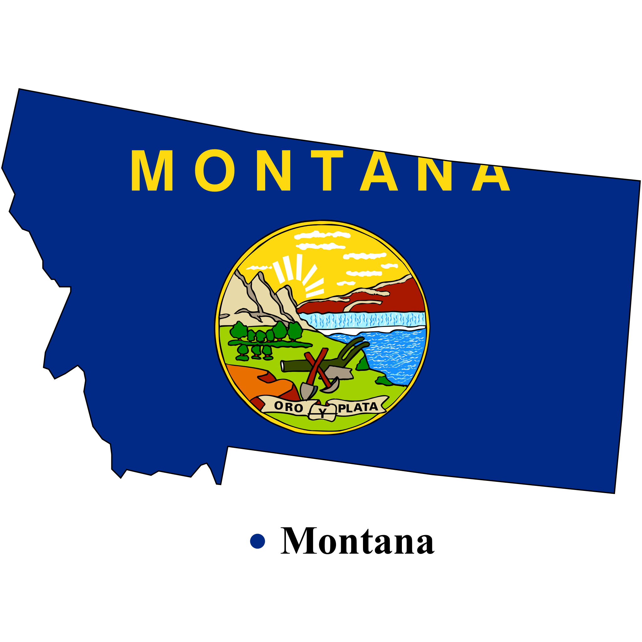 Flag-map of Montana