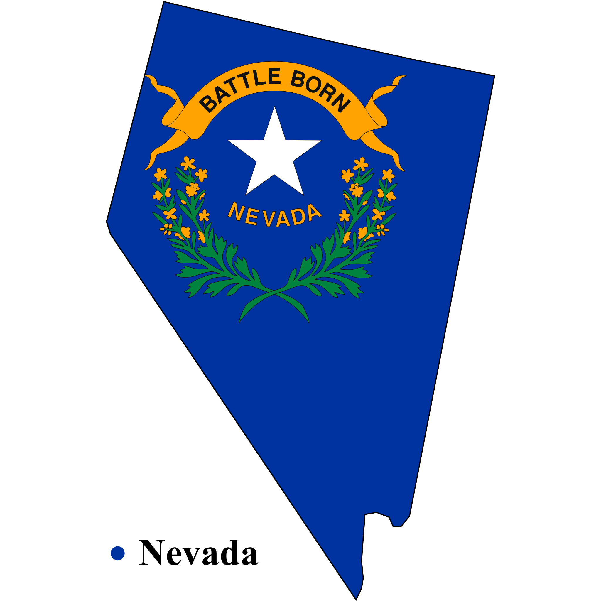 Flag-map of Nevada