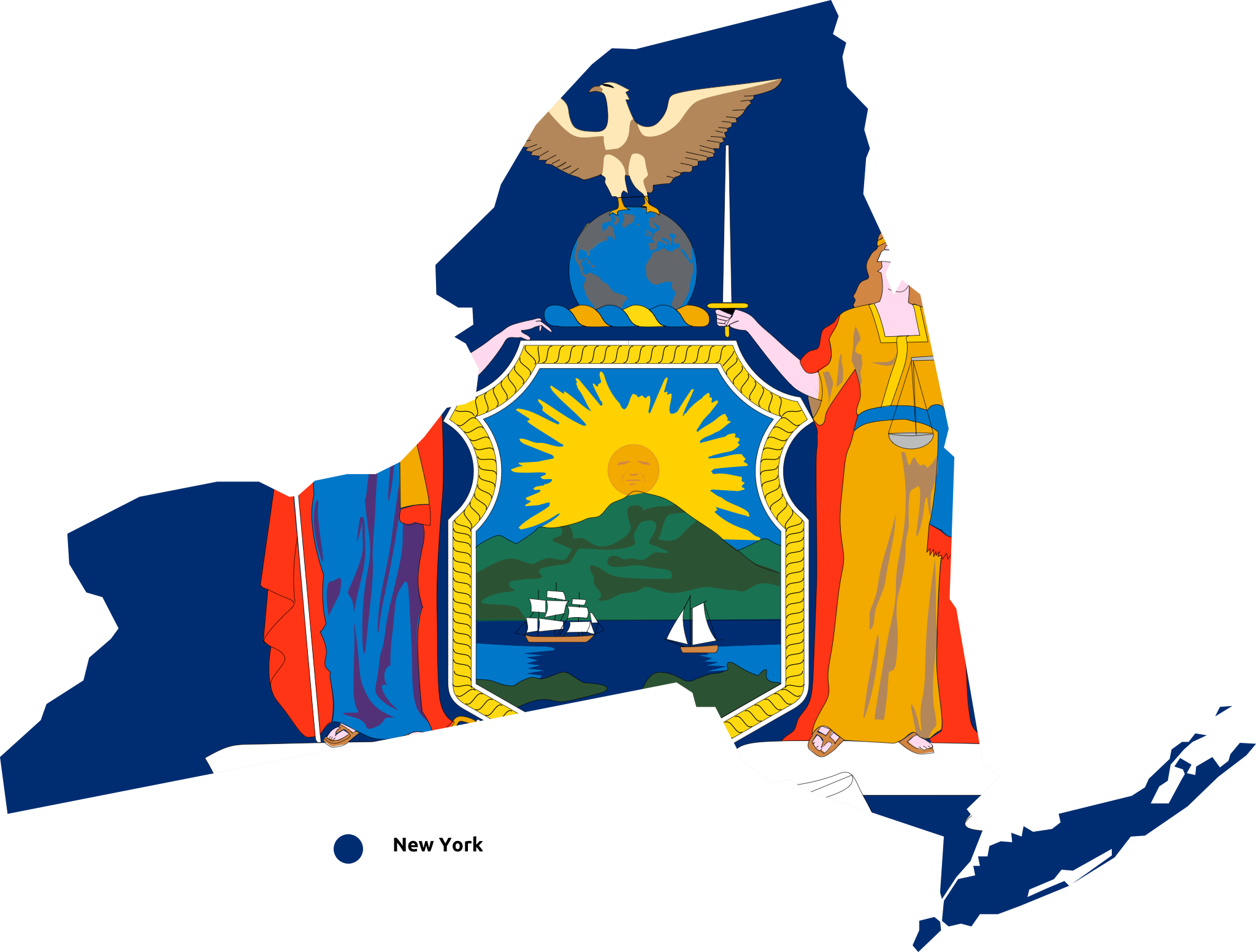 Flag-map of New York