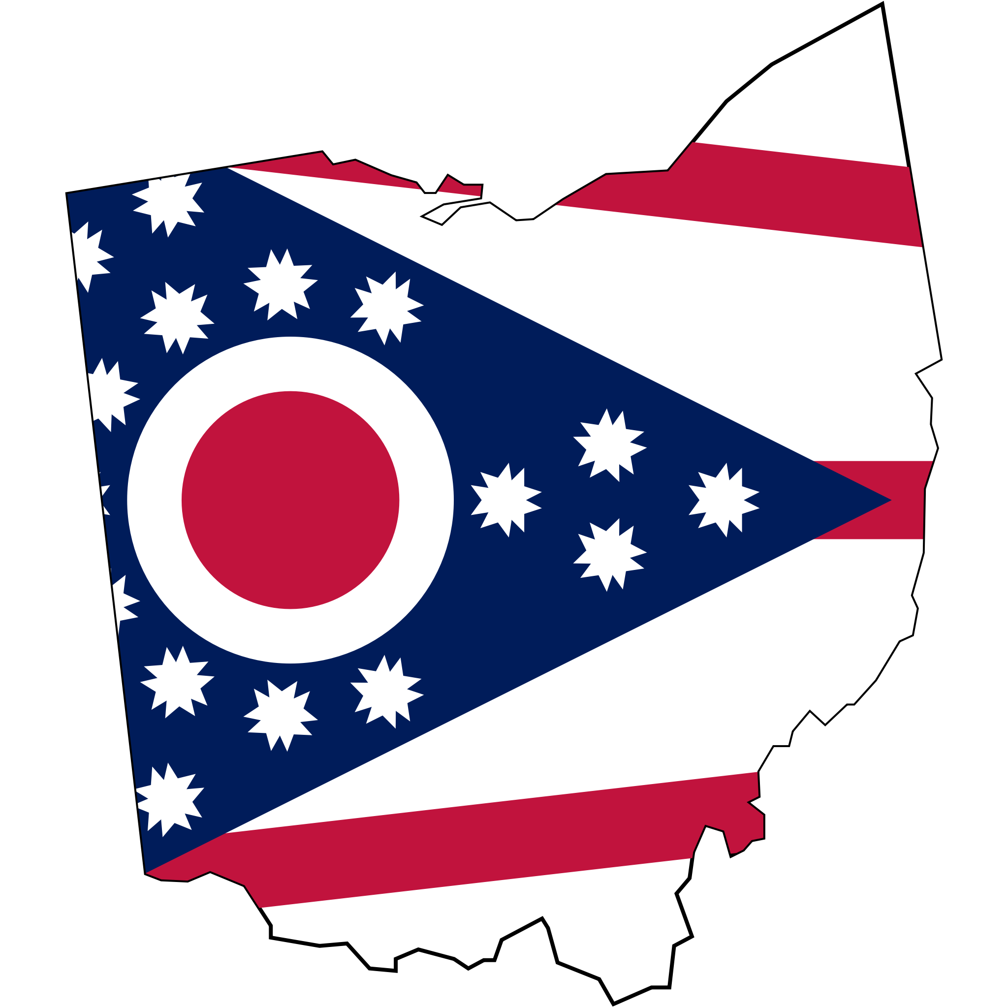 Flag-map of Ohio