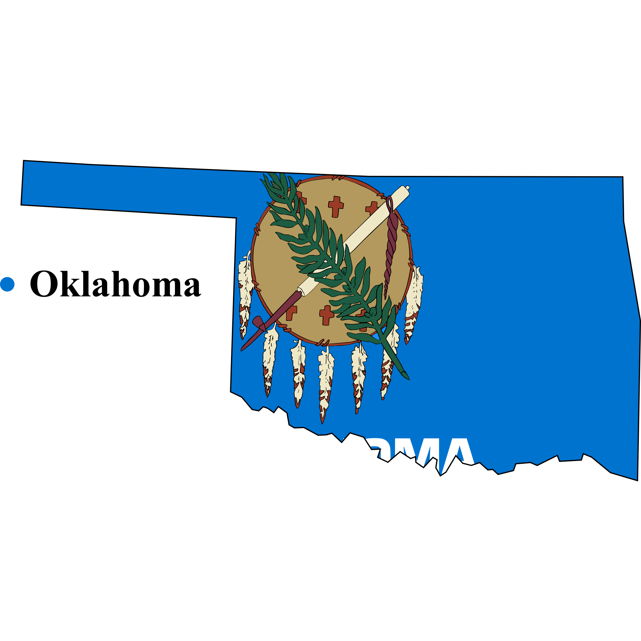 Flag-map of Oklahoma