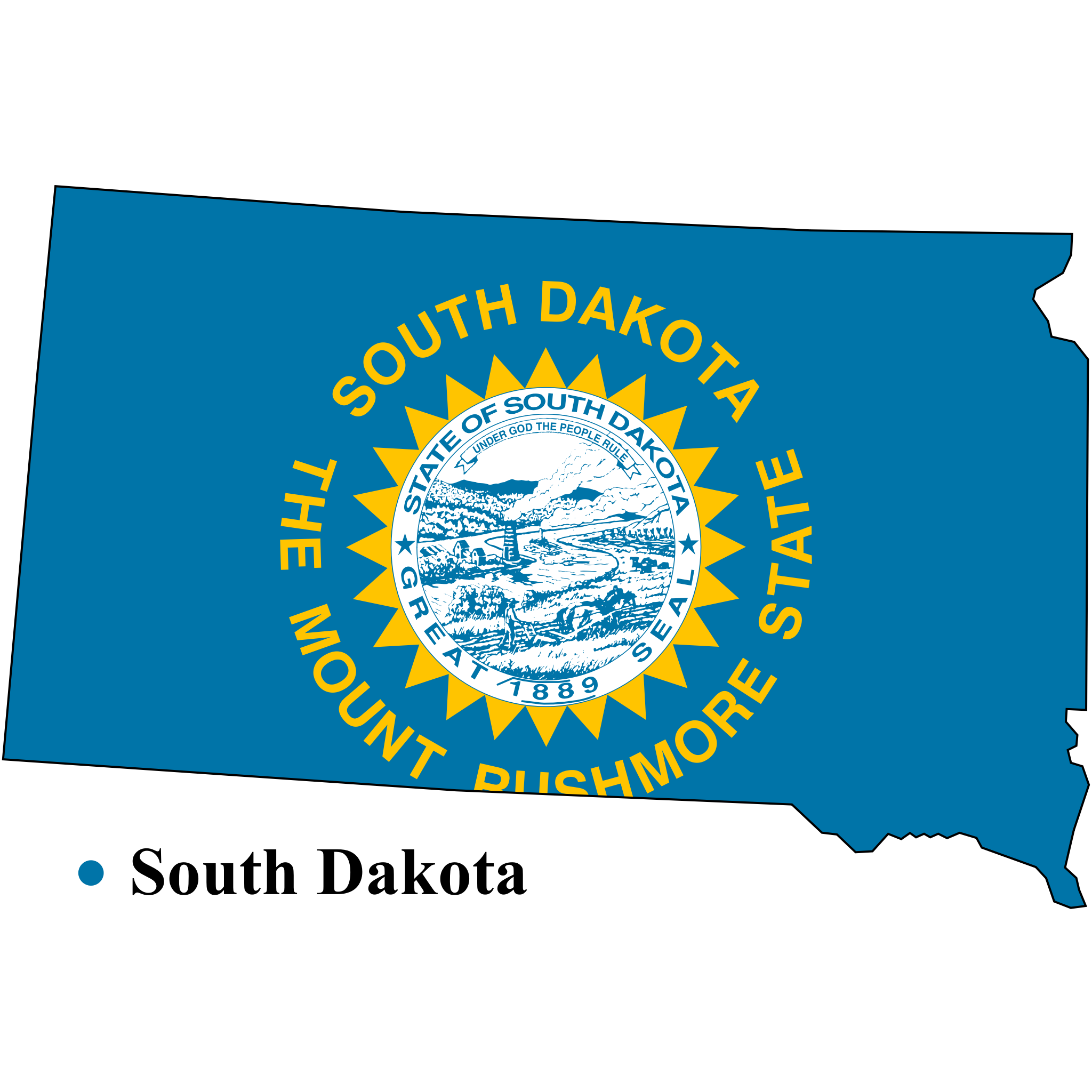 Flag-map of South Dakota