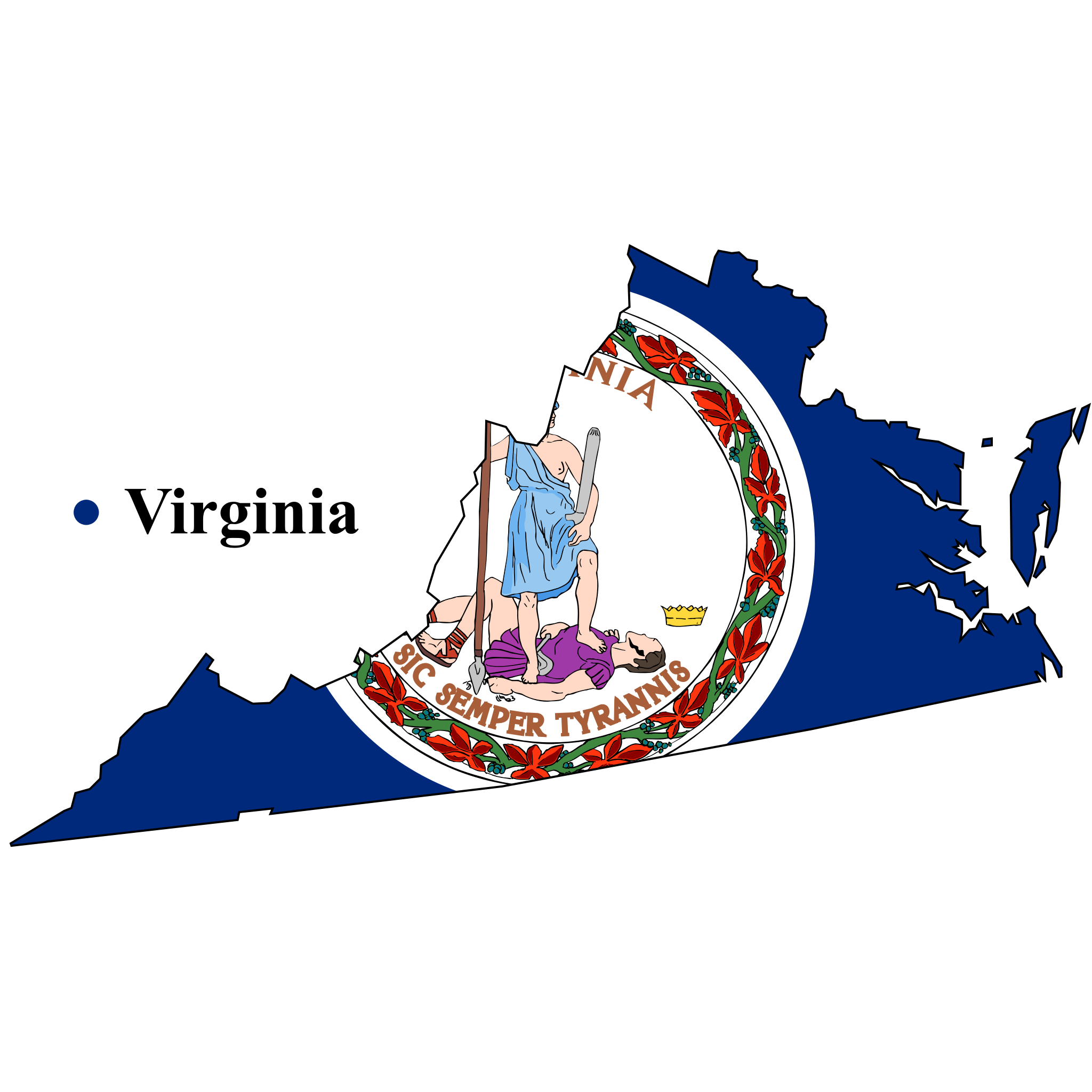 Flag-map of Virginia
